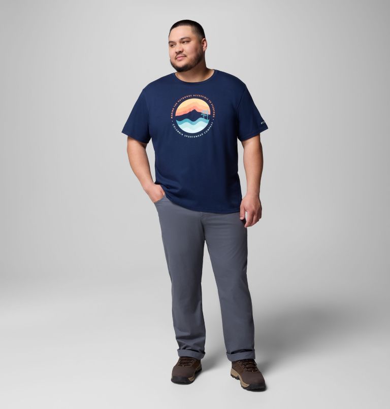 T-shirt Graphique Path Lake II Homme, Color: Collegiate Navy, Circular Linescape, image 2