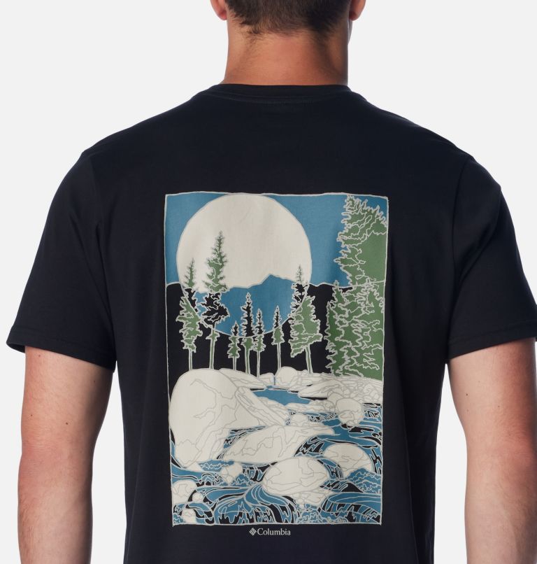 Thumbnail: T-shirt imprimé au dos Rapid Ridge II pour homme, Color: Black, Rocky Road, image 5
