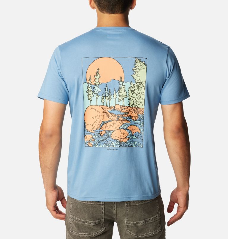 Men's Rapid Ridge Back Graphic T-Shirt II, Color: Skyler, Rocky Road, image 2