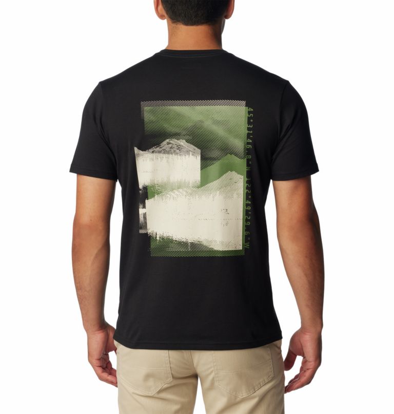 Men's Rapid Ridge II Organic Cotton T-Shirt, Color: Black, Tonal Treescape, image 1