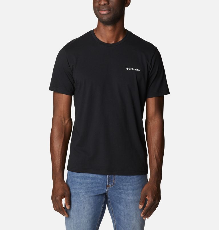 Camiseta de algodón orgánico Rapid Ridge II para hombre, Color: Black, Circular Heritage Graphic, image 1