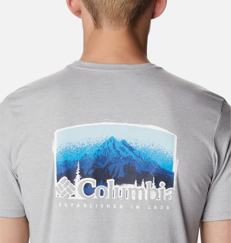 Thumbnail: Men's Rapid Ridge II Organic Cotton T-Shirt, Color: Columbia Grey Heather, Foggy Haven, image 5