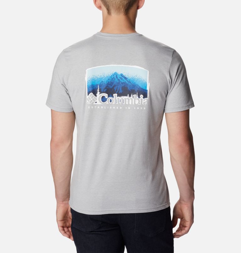 Thumbnail: Men's Rapid Ridge II Organic Cotton T-Shirt, Color: Columbia Grey Heather, Foggy Haven, image 2