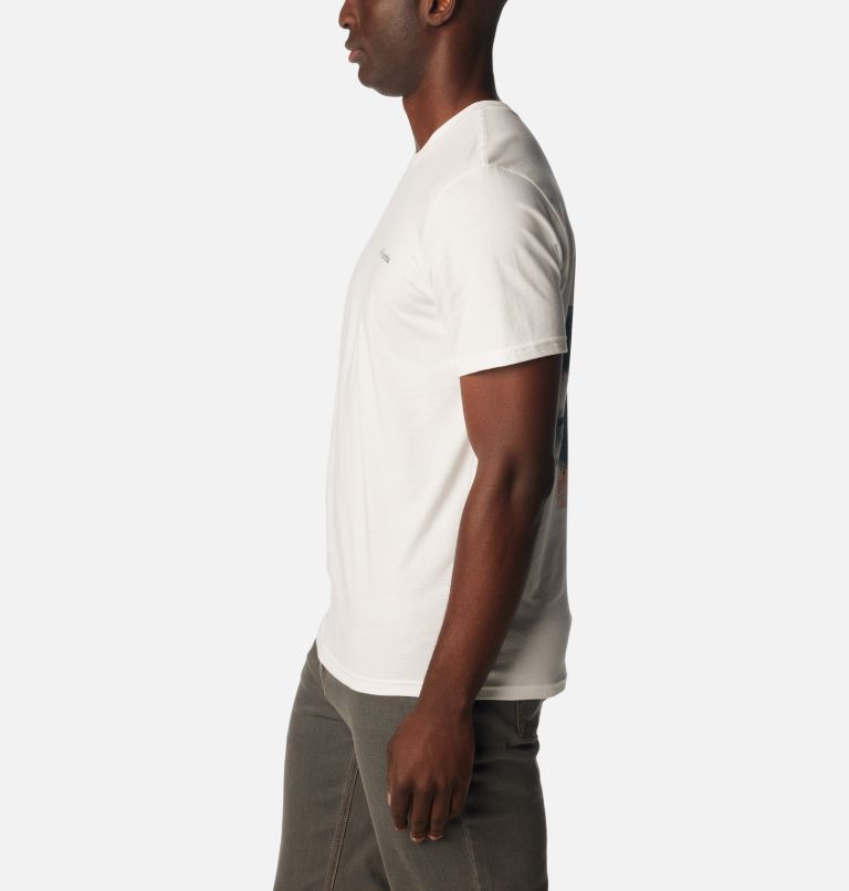 Men's Rapid Ridge II Organic Cotton T-Shirt, Color: White, Tonal Treescape, image 3