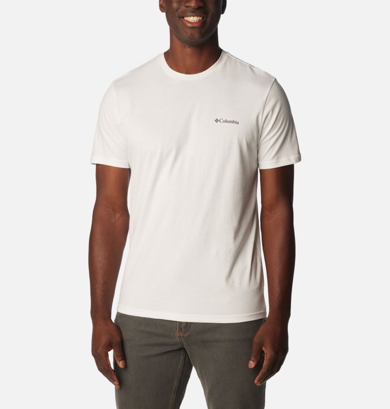 Men's Rapid Ridge II Organic Cotton T-Shirt, Color: White, Tonal Treescape, image 2