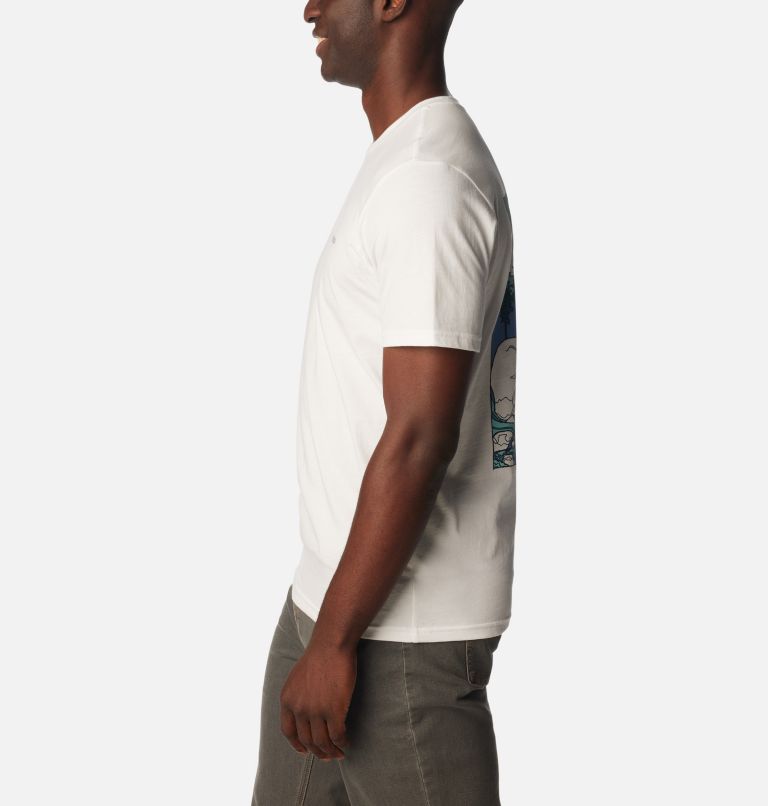 Camiseta de algodón orgánico Rapid Ridge II para hombre, Color: White, Rocky Road, image 3