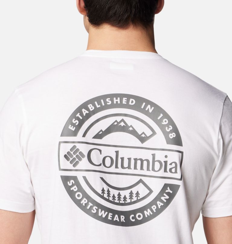 Men's Rapid Ridge II Organic Cotton T-Shirt, Color: White, Button Badge, image 5