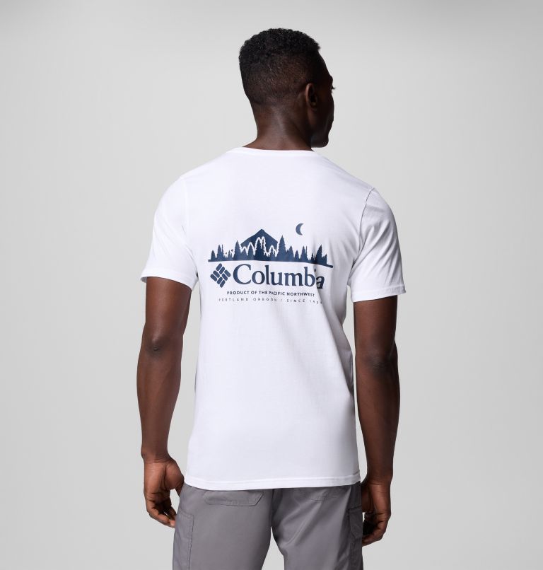 Men's Rapid Ridge II Organic Cotton T-Shirt, Color: White, Heavenly Horizons, image 1