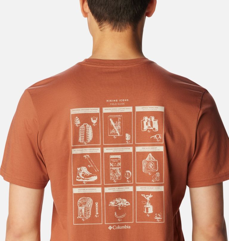 Men's Rapid Ridge II Organic Cotton T-Shirt, Color: Auburn, Camp Icons II, image 5