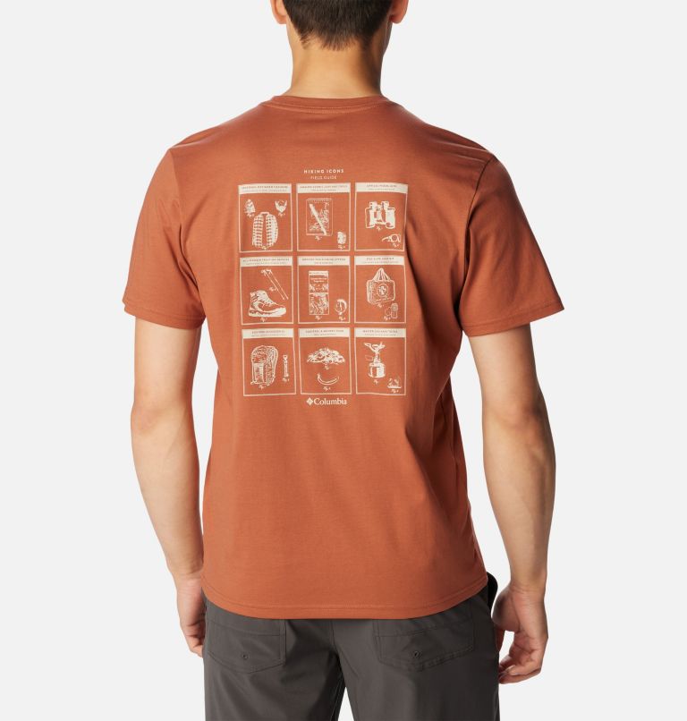 Men's Rapid Ridge II Organic Cotton T-Shirt, Color: Auburn, Camp Icons II, image 1