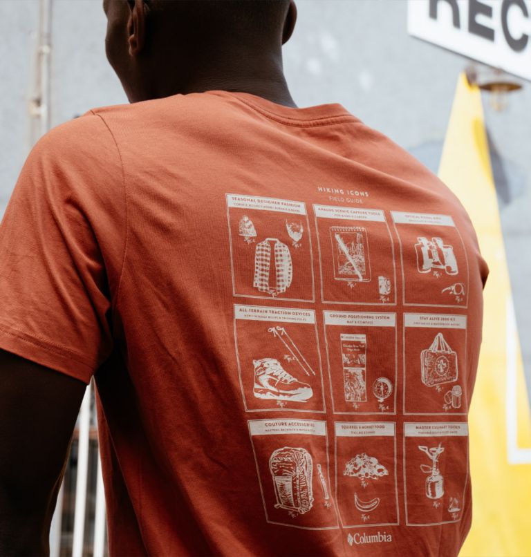 Men's Rapid Ridge II Organic Cotton T-Shirt, Color: Auburn, Camp Icons II, image 6