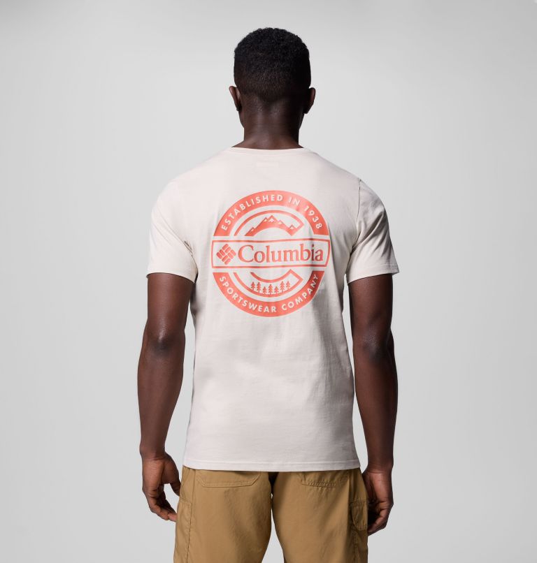 Men's Rapid Ridge II Organic Cotton T-Shirt, Color: Dark Stone, Button Badge, image 1