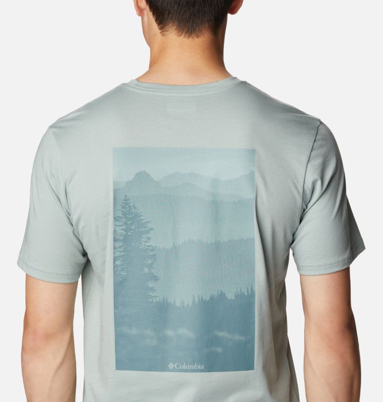 Rapid Ridge II Organic Cotton T-Shirt für Männer, Color: Niagara, Tonal Treescape Graphic, image 5