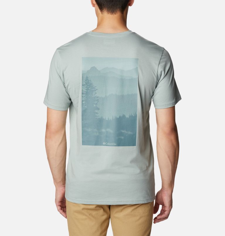 Rapid Ridge II Organic Cotton T-Shirt für Männer, Color: Niagara, Tonal Treescape Graphic, image 2