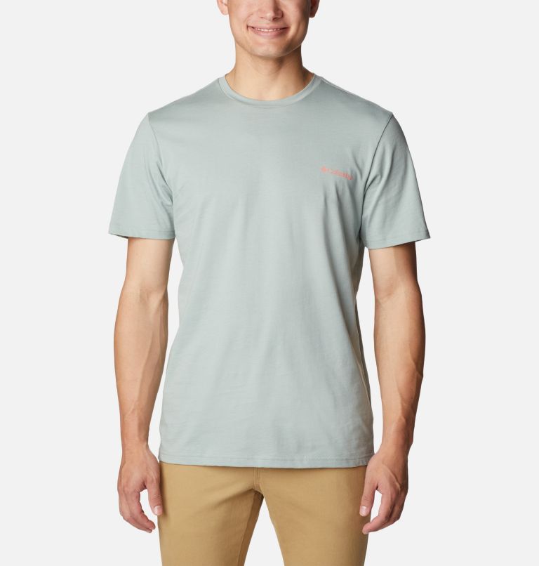 Rapid Ridge II Organic Cotton T-Shirt für Männer, Color: Niagara, Tonal Treescape Graphic, image 1