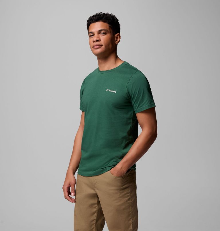 Men's Rapid Ridge II Organic Cotton T-Shirt, Color: Rain Forest, Amazing Heights, image 4