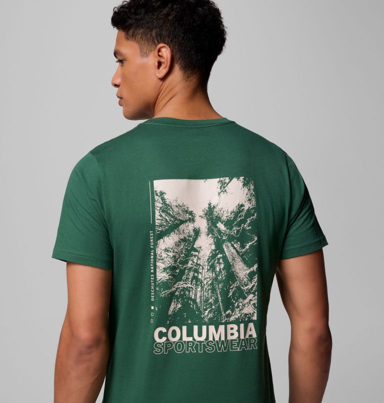 Men's Rapid Ridge II Organic Cotton T-Shirt, Color: Rain Forest, Amazing Heights, image 6