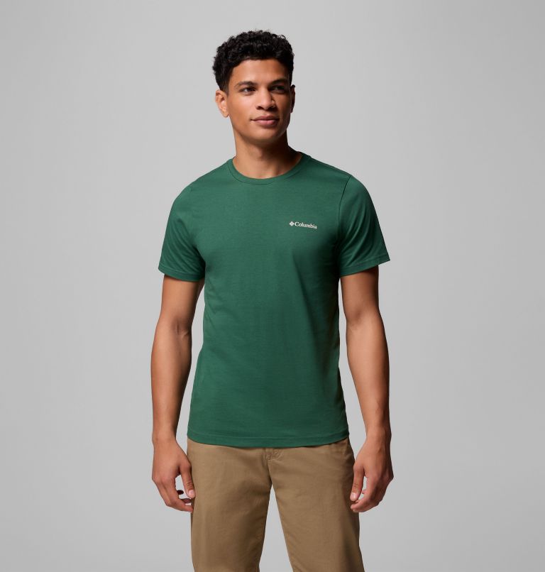 Men's Rapid Ridge II Organic Cotton T-Shirt, Color: Rain Forest, Amazing Heights, image 3