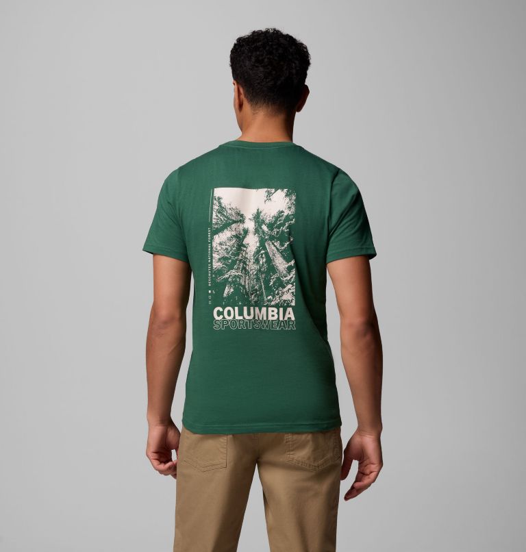Men's Rapid Ridge II Organic Cotton T-Shirt, Color: Rain Forest, Amazing Heights, image 1