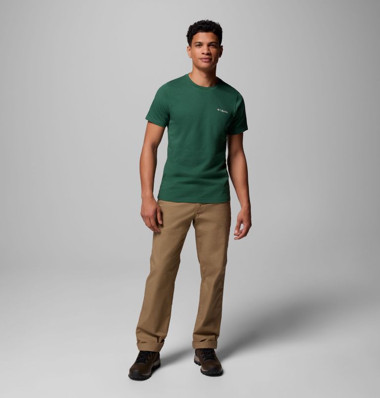 Men's Rapid Ridge II Organic Cotton T-Shirt, Color: Rain Forest, Amazing Heights, image 2