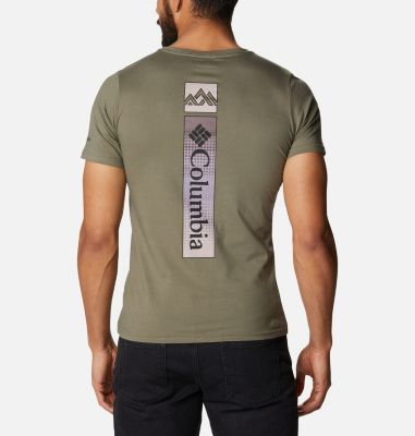 Men's Rapid Ridge&trade; II Organic Cotton T-Shirt Rapid Ridge&trade; Back Graphic Tee II | 248 | M, Stone Green Triple Peak, back