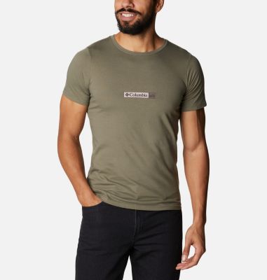 Men's Rapid Ridge&trade; II Organic Cotton T-Shirt Rapid Ridge&trade; Back Graphic Tee II | 248 | M, Stone Green Triple Peak, front