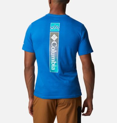 Camiseta de algod&oacute;n org&aacute;nico Rapid Ridge&trade; II para hombre Rapid Ridge&trade; Back Graphic Tee II | 248 | M, Bright Indigo Triple Peak, back