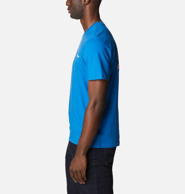 Thumbnail: T-shirt en Coton Biologique Rapid Ridge II Homme, Color: Bright Indigo, Circular Heritage Graphic, image 3