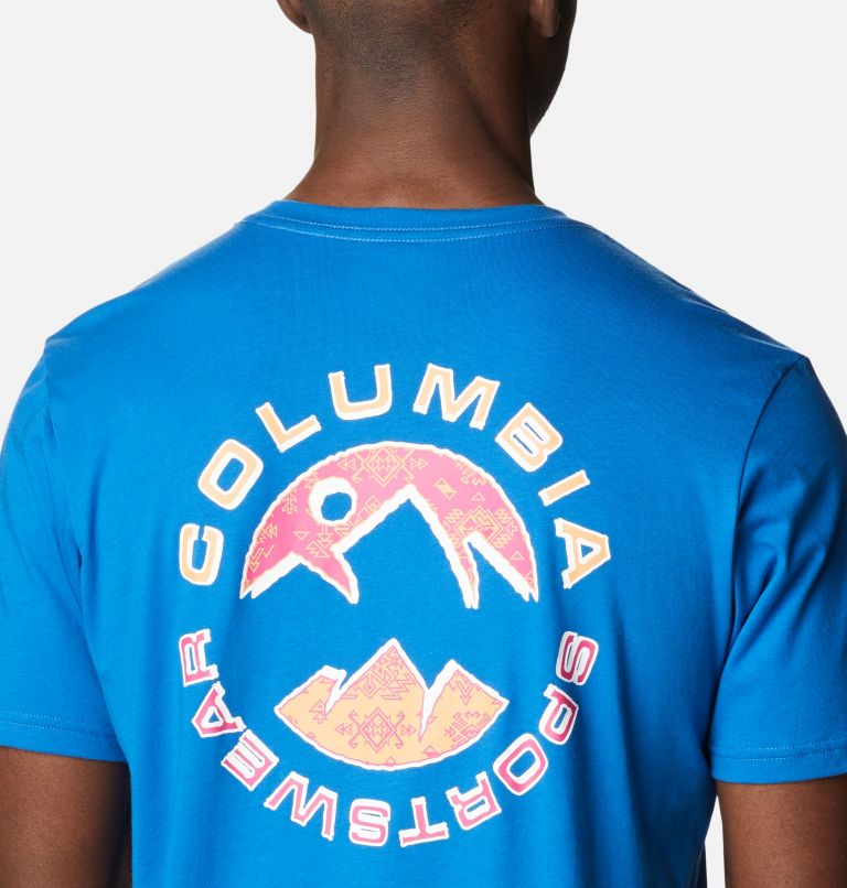 Thumbnail: Men's Rapid Ridge II Organic Cotton T-Shirt, Color: Bright Indigo, Circular Heritage Graphic, image 5