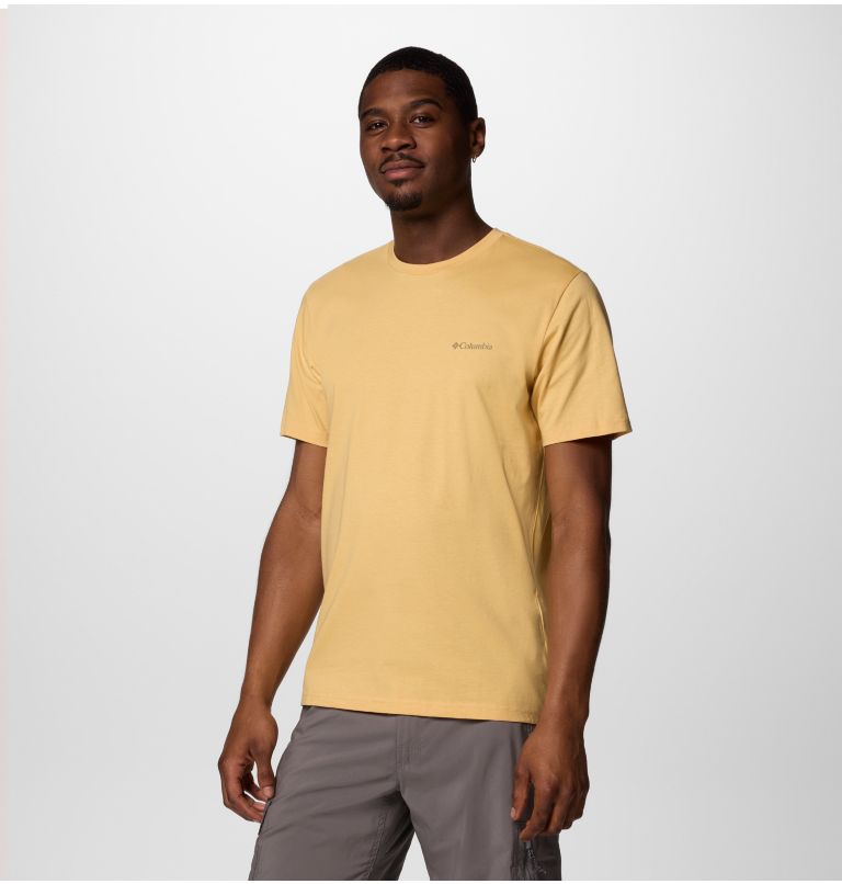 Men's Rapid Ridge II Organic Cotton T-Shirt, Color: Sand Dune, Button Badge, image 3