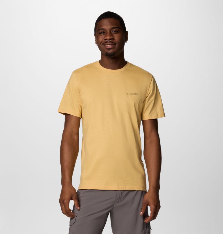 Men's Rapid Ridge II Organic Cotton T-Shirt, Color: Sand Dune, Button Badge, image 2