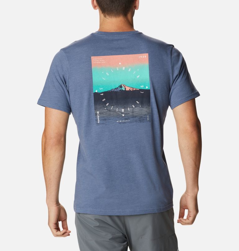 Thumbnail: Men's High Dune II Graphic T-Shirt, Color: Dk Mtn Hthr, True Direction Graphic, image 2