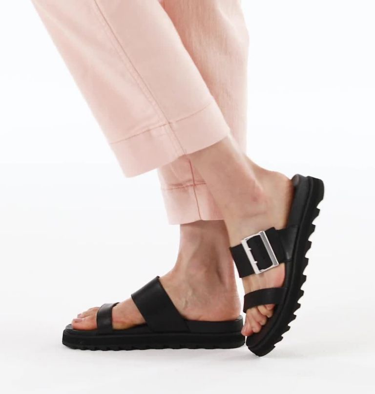 Women's Roaming Buckle Slide Sandal, Color: Black