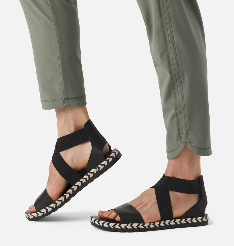 Women's Ella II Flat Sandal, Color: Black, Tan, image 7