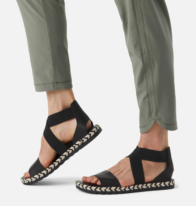 Thumbnail: Women's Ella II Flat Sandal, Color: Black, Tan, image 7