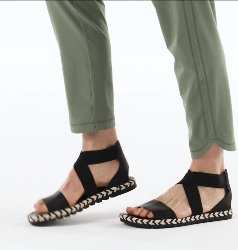 Women's Ella II Flat Sandal, Color: Black, Tan