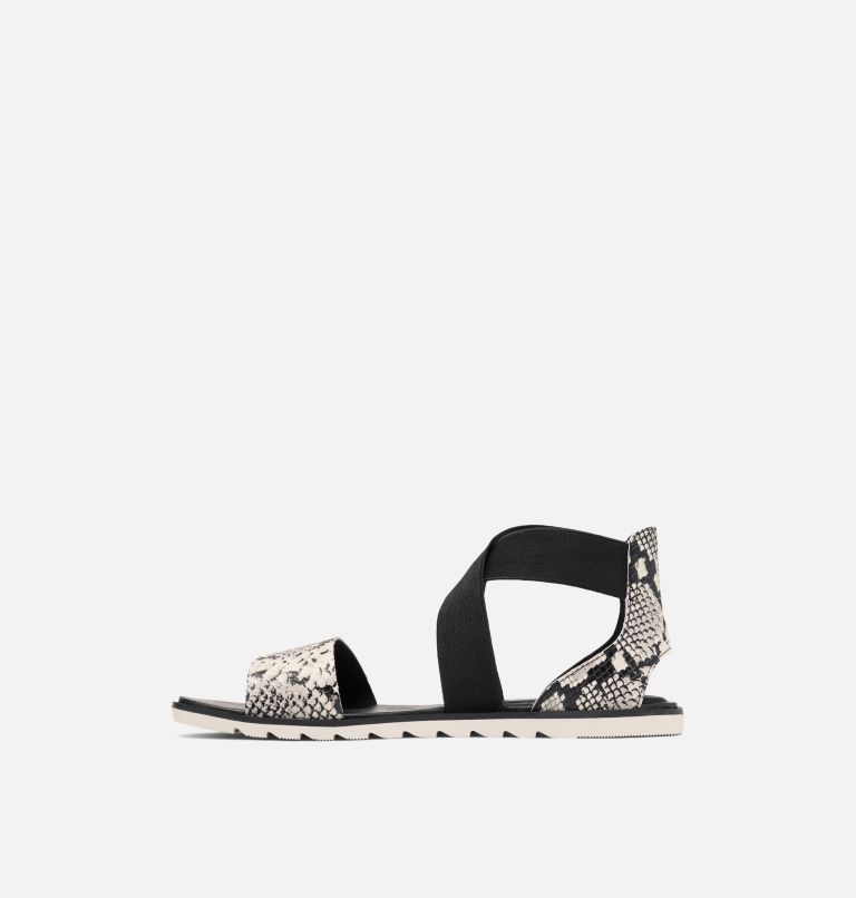 Women's Ella II Flat Sandal, Color: Snake, Black, image 4