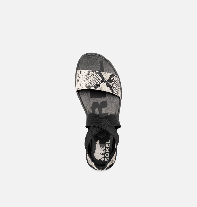 Women's Ella II Flat Sandal, Color: Snake, Black, image 5