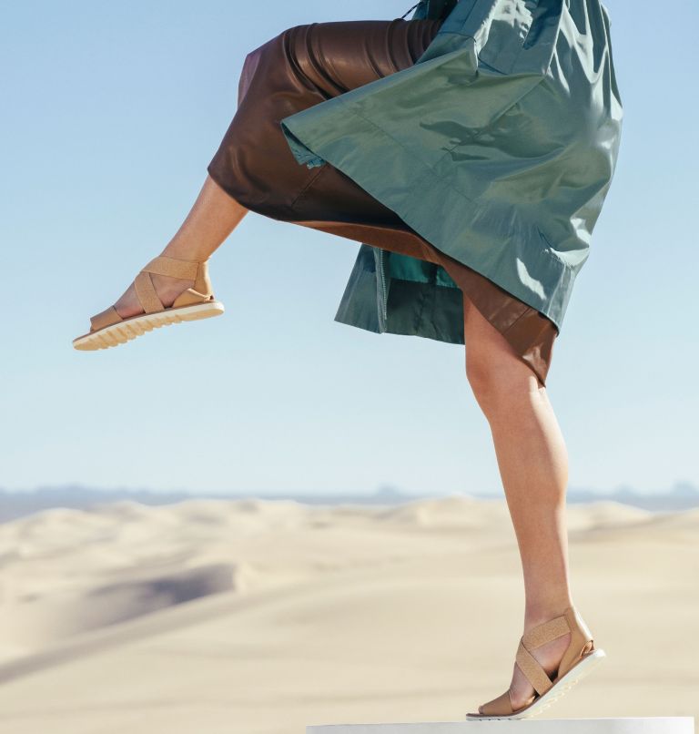 Women's Ella II Flat Sandal, Color: Honest Beige, Chalk, image 9