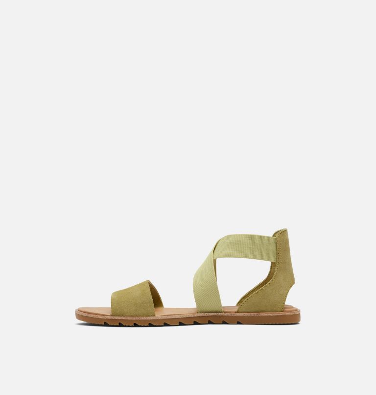 Women's Ella II Flat Sandal, Color: Olive Shade, Chalk, image 4