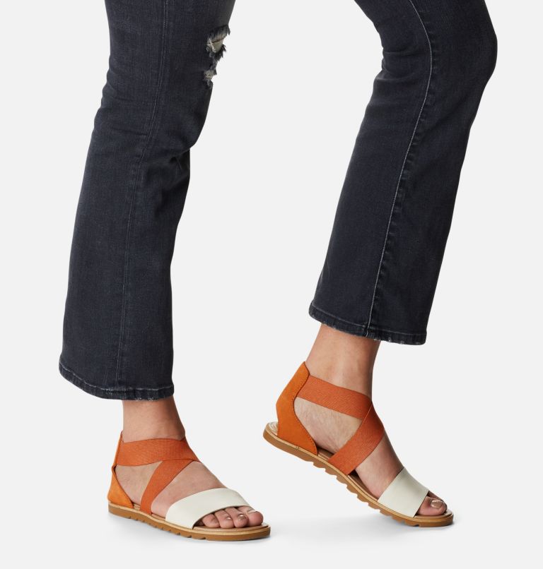Women's Ella II Flat Sandal, Color: Desert Sun, Chalk, image 8