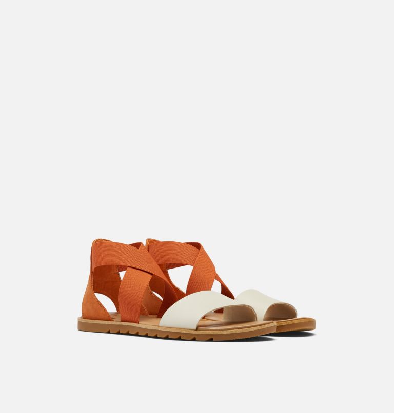 Women's Ella II Flat Sandal, Color: Desert Sun, Chalk, image 2