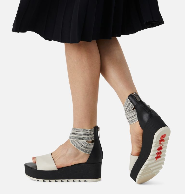 Women's Cameron Flatform Ankle Strap Wedge Sandal, Color: Black, Gore, image 7