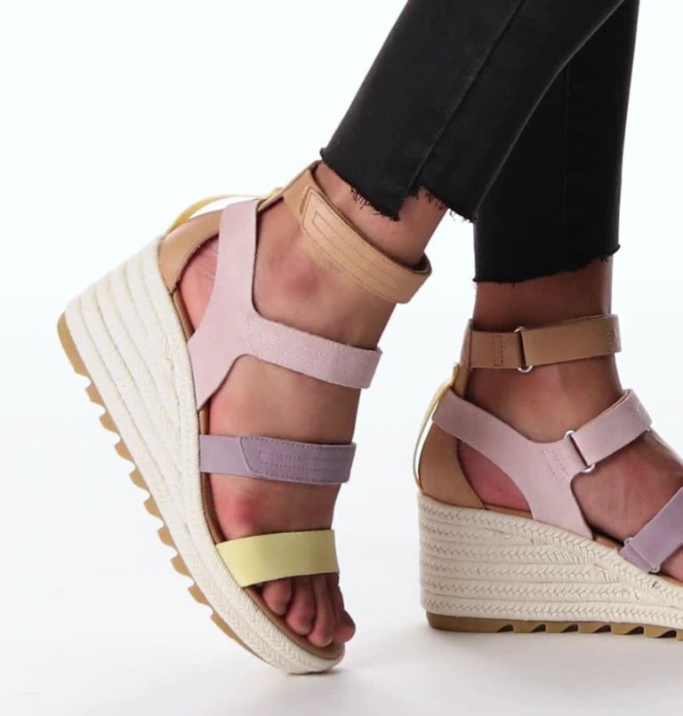 Women's Cameron Multi Strap Wedge Sandal, Color: Shale Mauve, Sea Salt