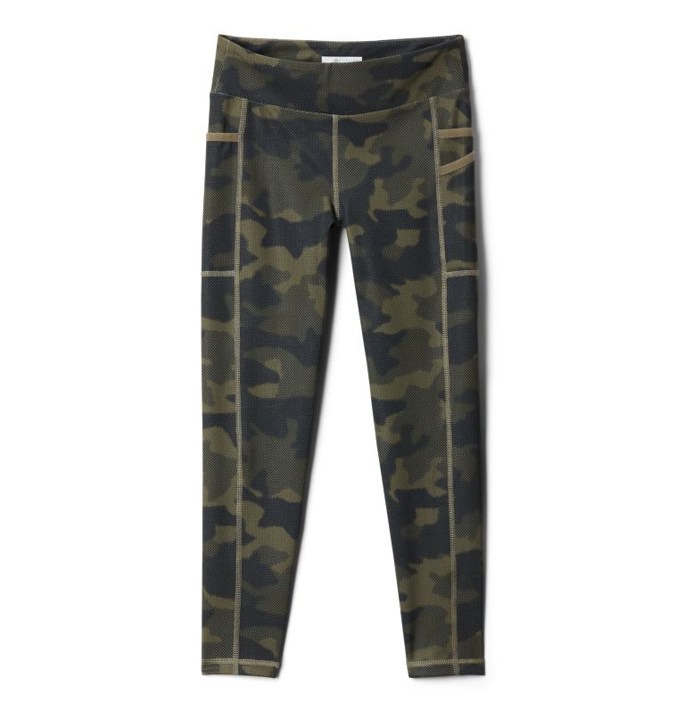 Youth Lodge Leggings, Color: Stone Green Spotted Camo, image 1