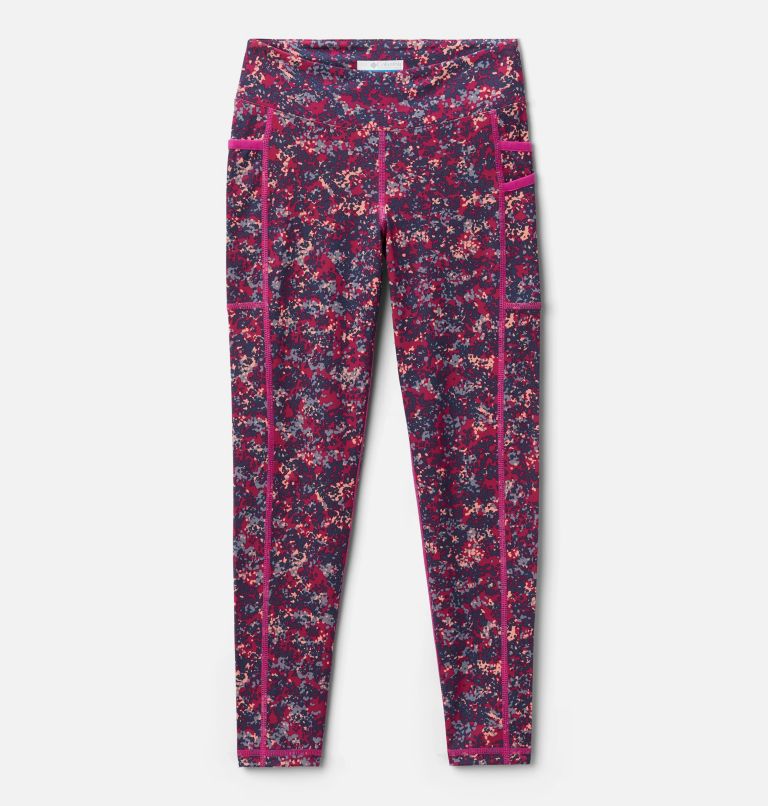 Youth Lodge Leggings, Color: Wild Fuchsia Dotty Disguise, image 1