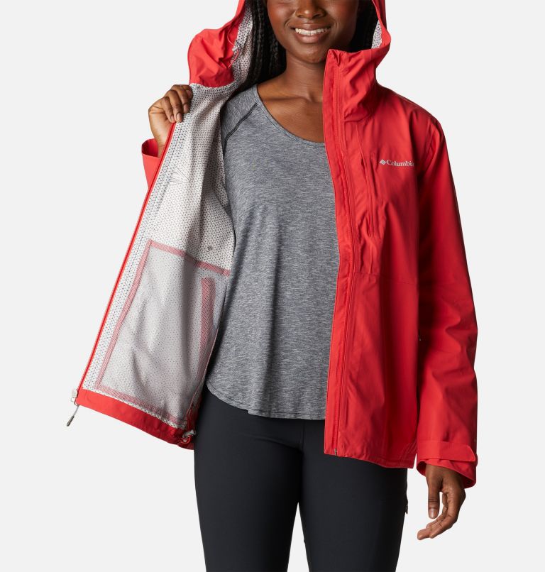 Thumbnail: Women’s Ampli-Dry Waterproof Shell Jacket, Color: Red Hibiscus, image 5