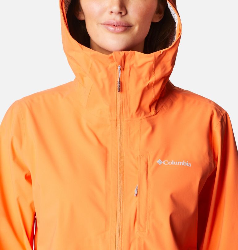 Thumbnail: Chaqueta shell impermeable Ampli-Dry para mujer, Color: Sunset Orange, image 4
