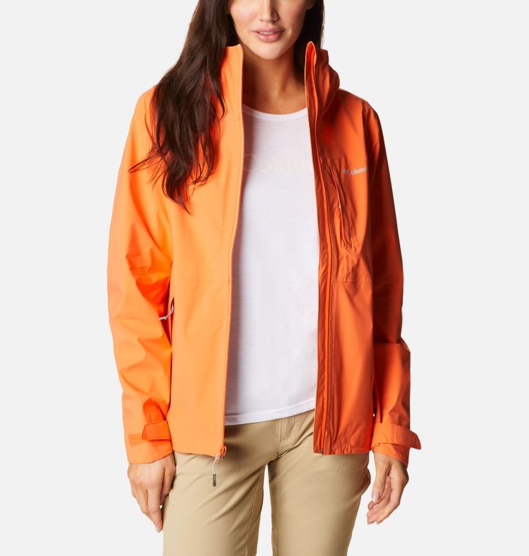Thumbnail: Veste de randonnée Imperméable Ampli-Dry Femme, Color: Sunset Orange, image 9