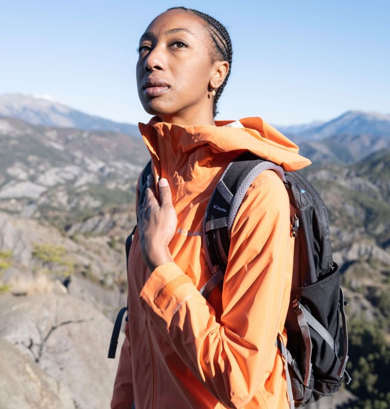 Thumbnail: Veste de randonnée Imperméable Ampli-Dry Femme, Color: Sunset Orange, image 11